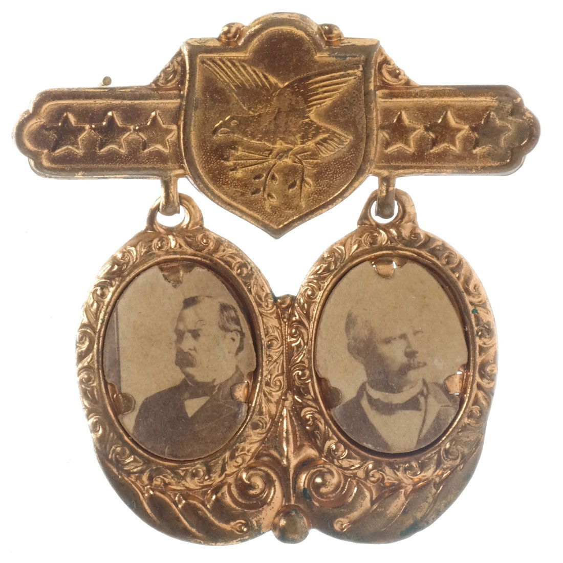 Cleveland & Stevenson 1888 Albumen Shell Badge (1 of 2)