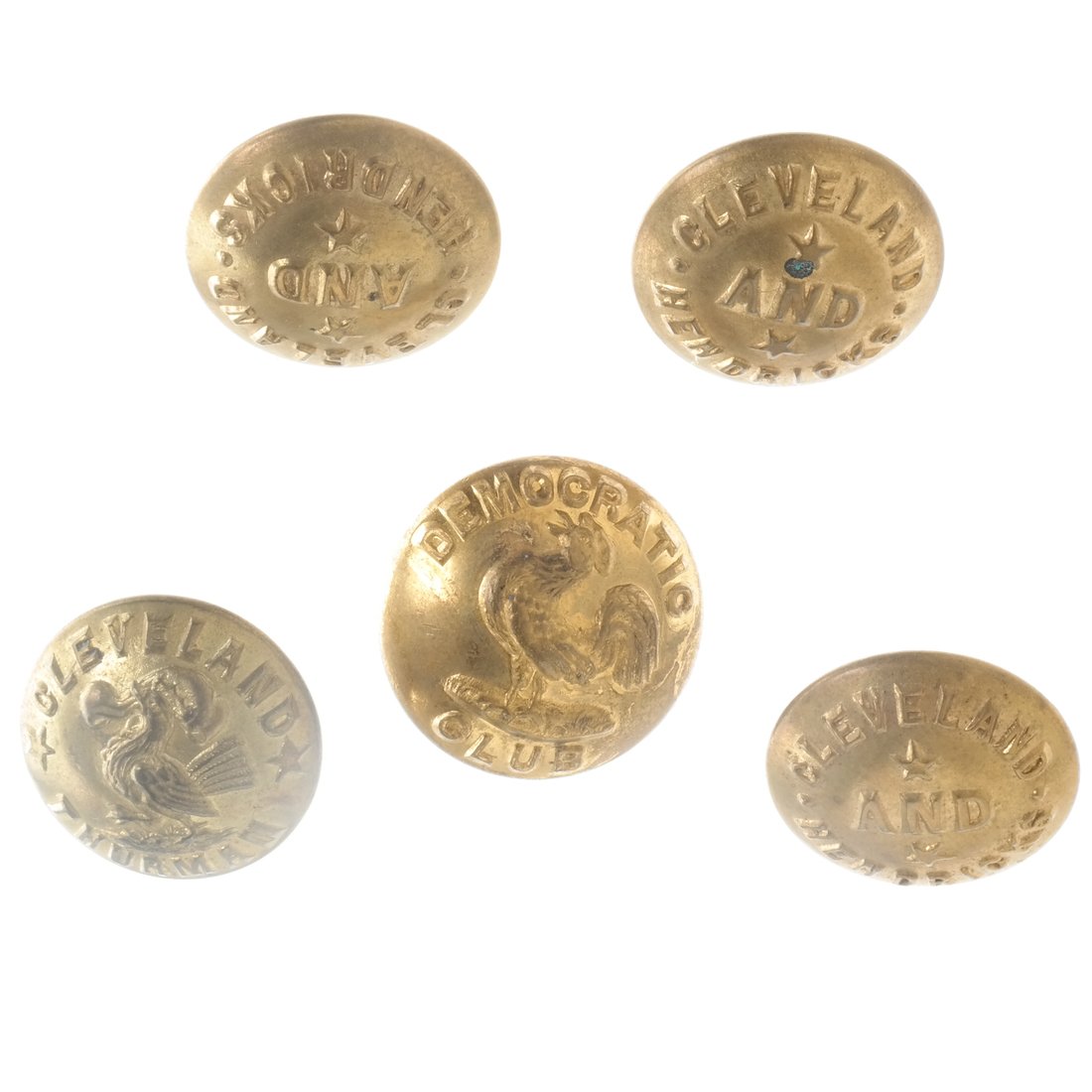 Grover Cleveland Five Brass Clothing Buttons (1 of 6)