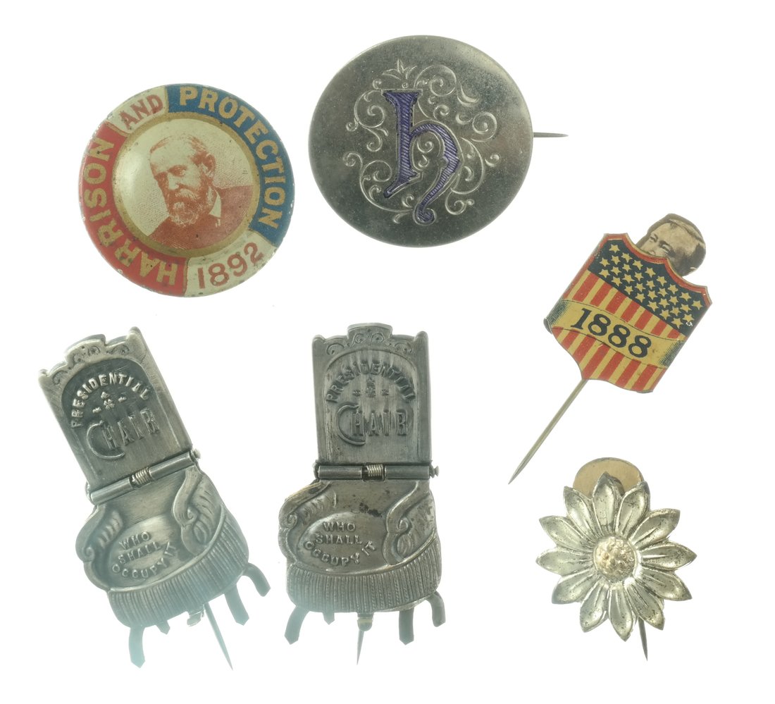 Benjamin Harrison Six 1888 & 1892 Pinbacks Buttons (1 of 8)