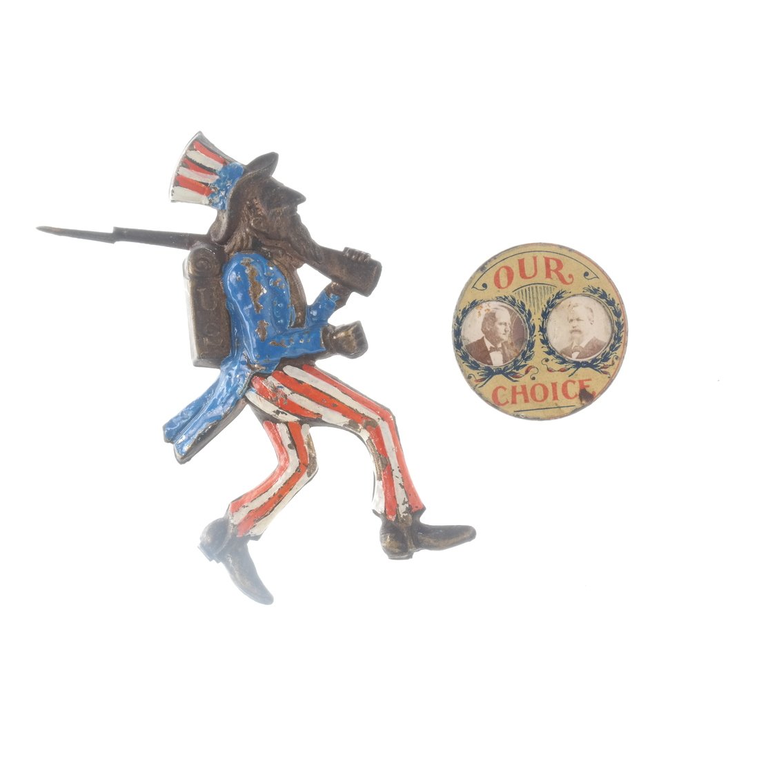 Two 1896 Presidential Campaign Pins (1 of 4)