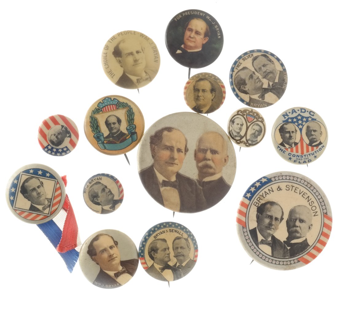 William J. Bryan  - Fourteen Celluloid Pinbacks (1 of 4)