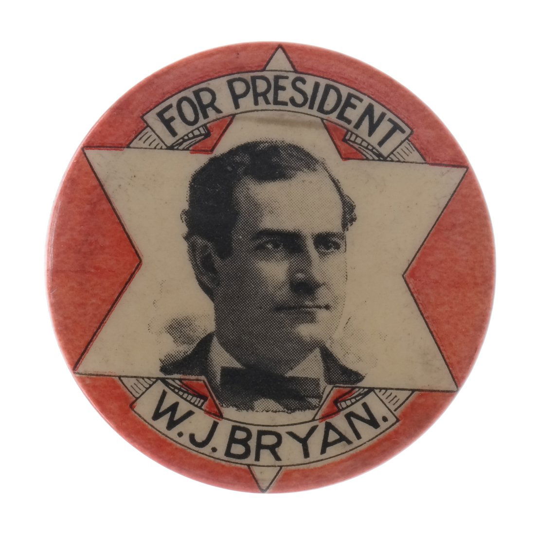 Wm. J. Bryan - 1896 Early Filled Back Portrait Button (1 of 2)