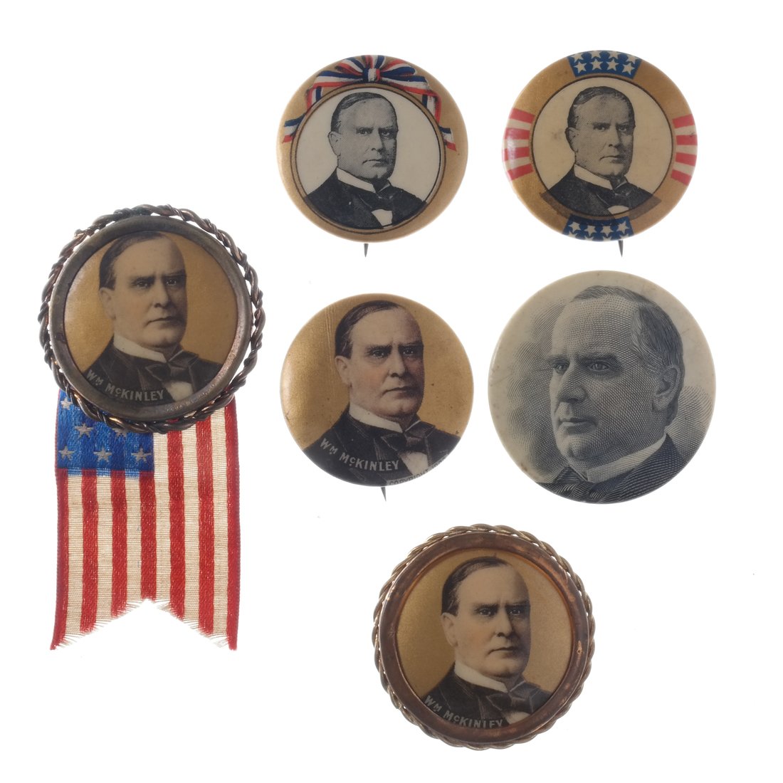 William McKinley  - Six 1896 Celluloid Portraits (1 of 5)