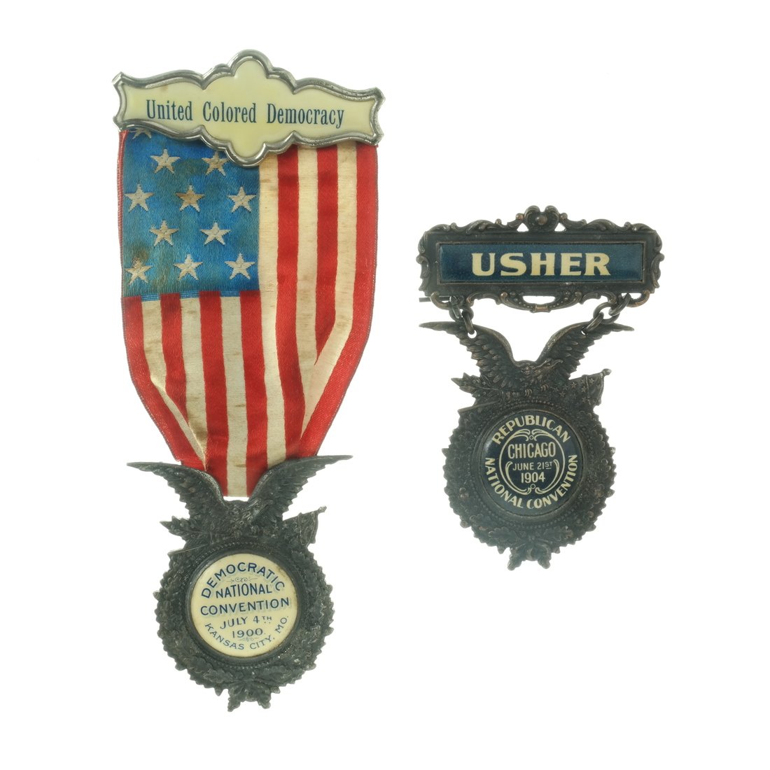 Two 1900 & 1904 Convention Badges (1 of 6)