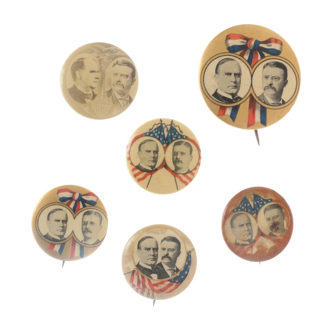 Wm. McKinley & T. Roosevelt - 1900 Celluloid Jugate (1 of 5)