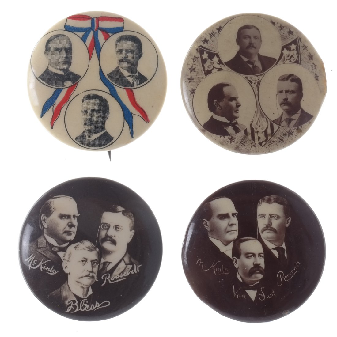Wm. McKinley & T. Roosevelt - Four 1900 Trigute (1 of 6)