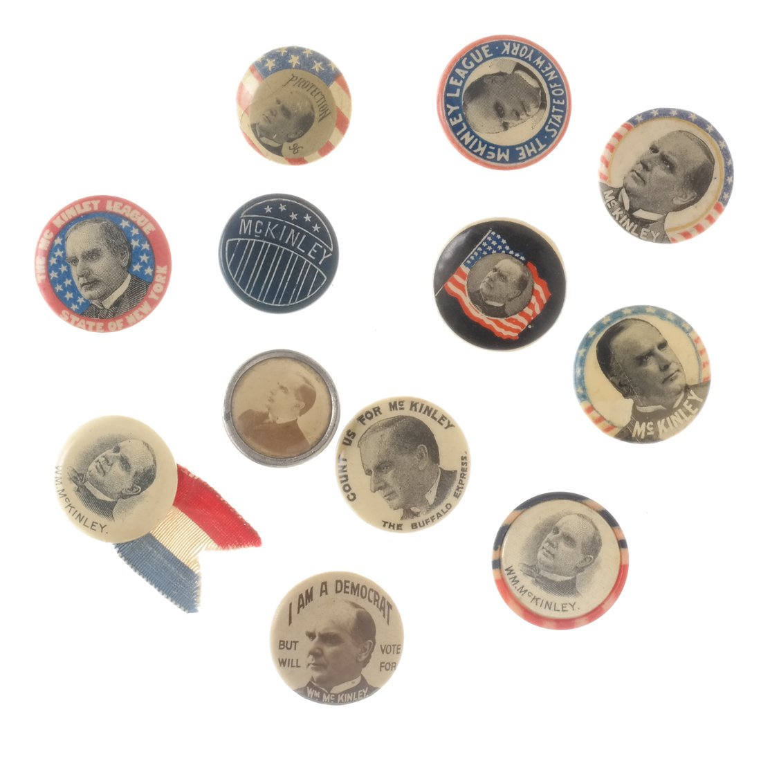 Wm. McKinley - 1900 Group of Portrait Studs (1 of 5)