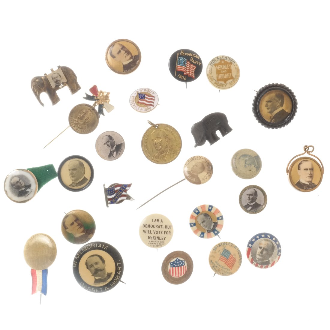 Wm. McKinley & G. Hobart - 1896 Buttons, Charms, and (1 of 6)