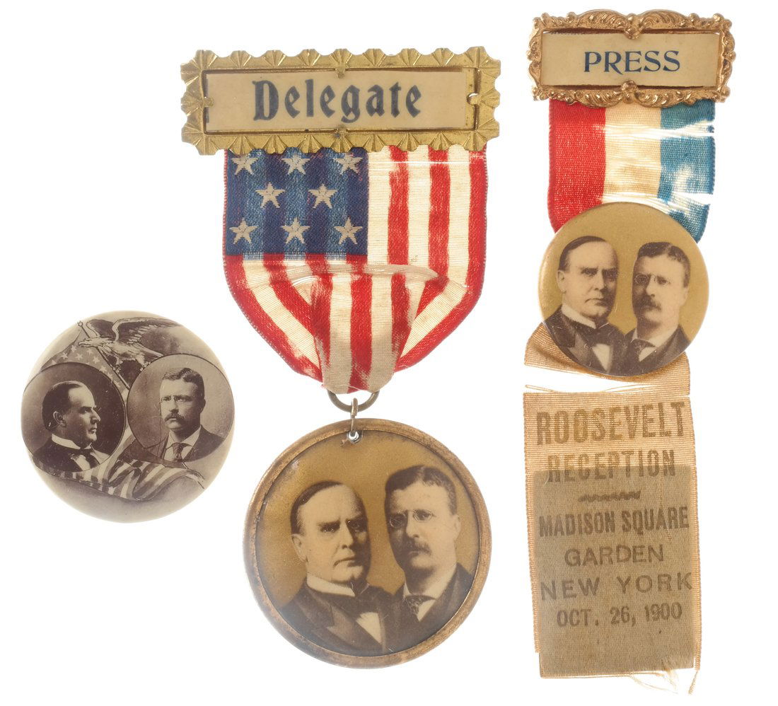 Wm. Mckinley & T. Roosevelt - Three 1900 items (1 of 5)