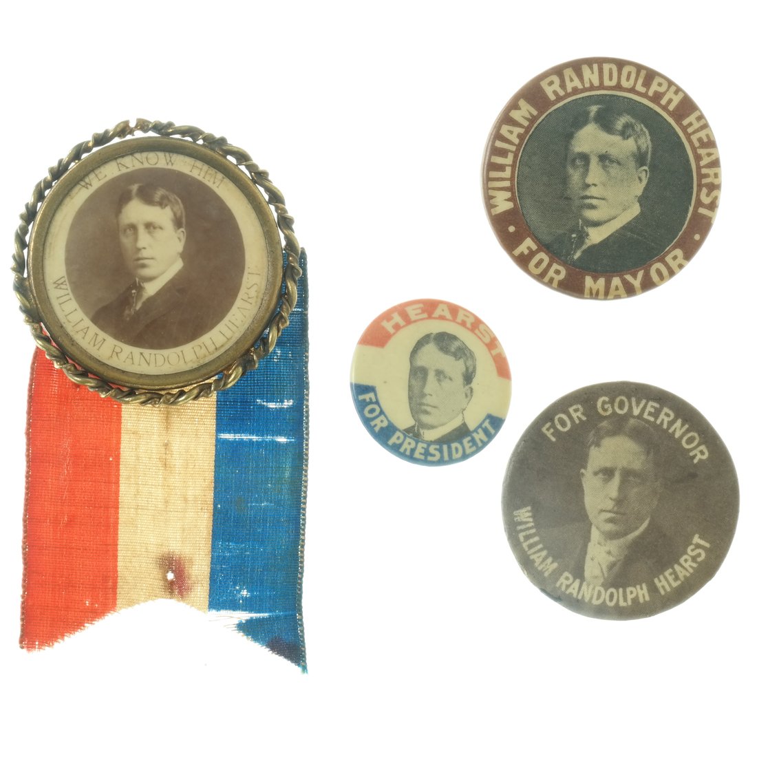 Four William Randolph Hearst 1904 et al. Celluloid (1 of 6)