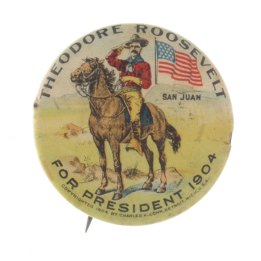 T. Roosevelt 1904 "San Juan Hill" Celluloid (1 of 2)