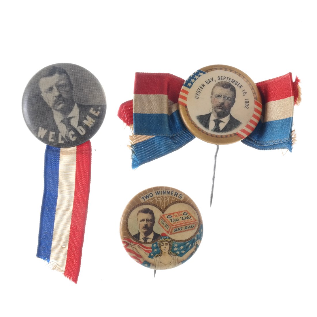 T. Roosevelt 1902 & 1904 Pinback Portait Buttons (1 of 5)
