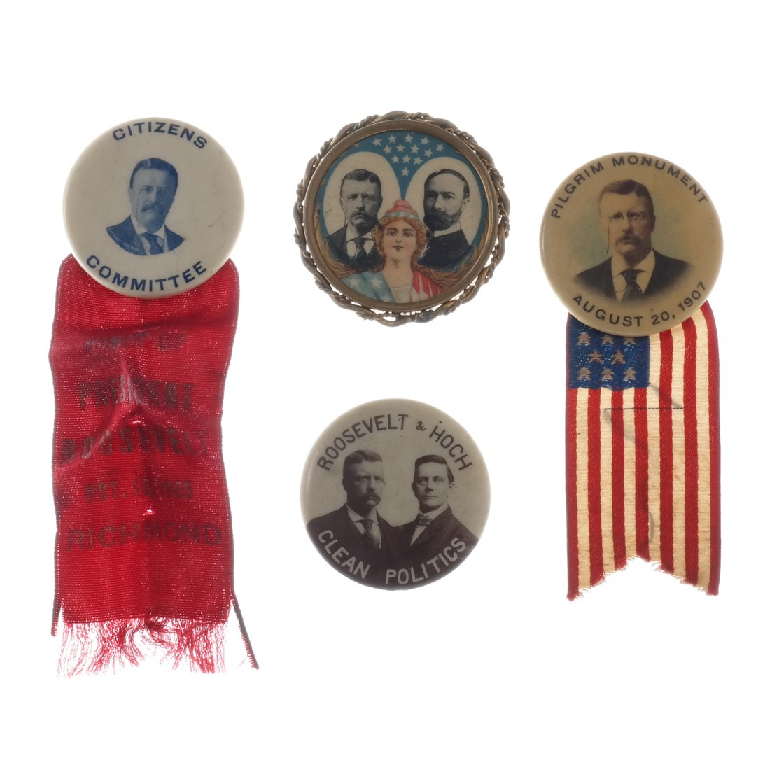 Theodore Roosevelt 1904 - 1907 Portrait Pinback (1 of 6)