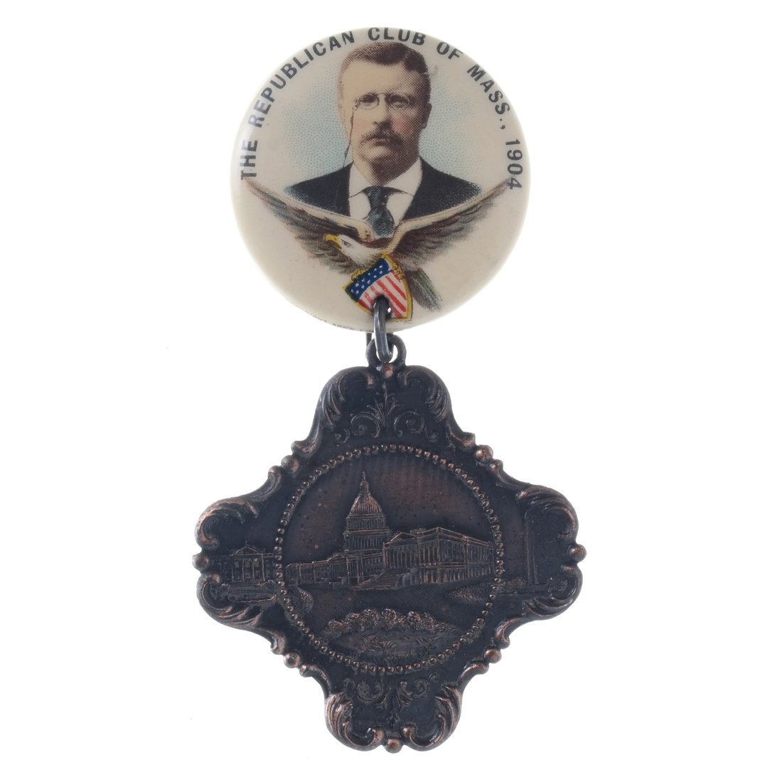 T. Roosevelt 1904 Massachusetts Republican Club Button (1 of 2)