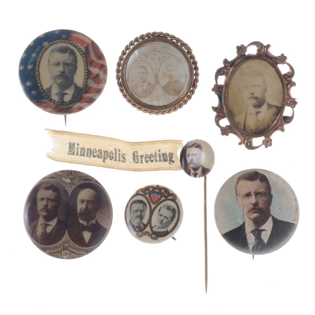 Theodore Roosevelt - Seven Portrait  Buttons (1 of 5)