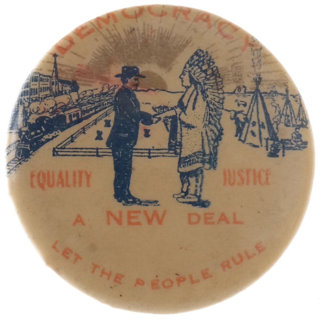 W. J. Bryan 1908 Oklahoma Statehood Filled-Back Button (1 of 2)