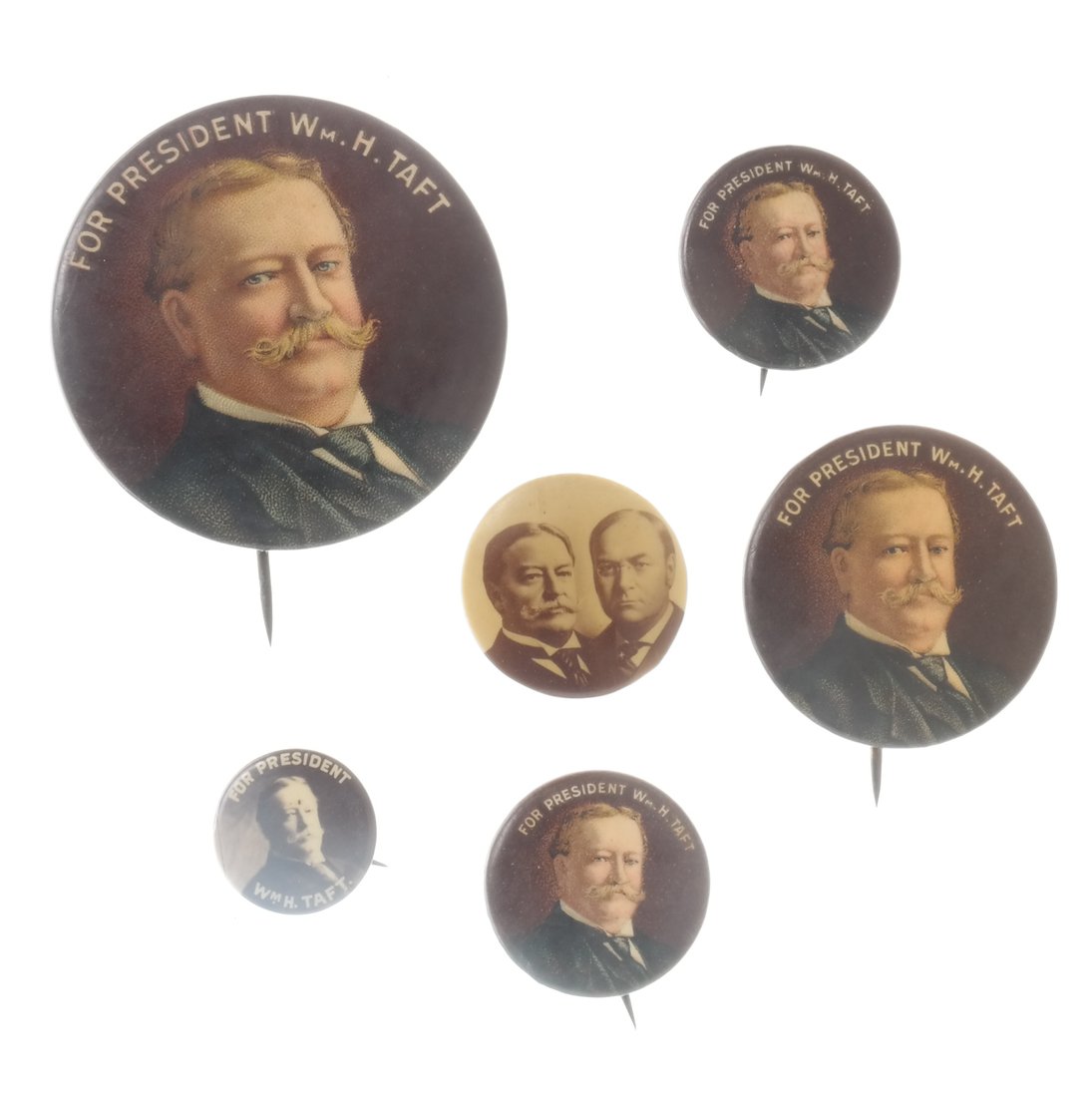William H. Taft - Six Portrait Pinbacks (1 of 5)