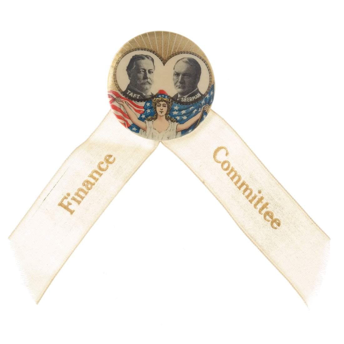 Taft & Sherman 1908 "Lady Liberty" Jugate with Ribbons (1 of 2)