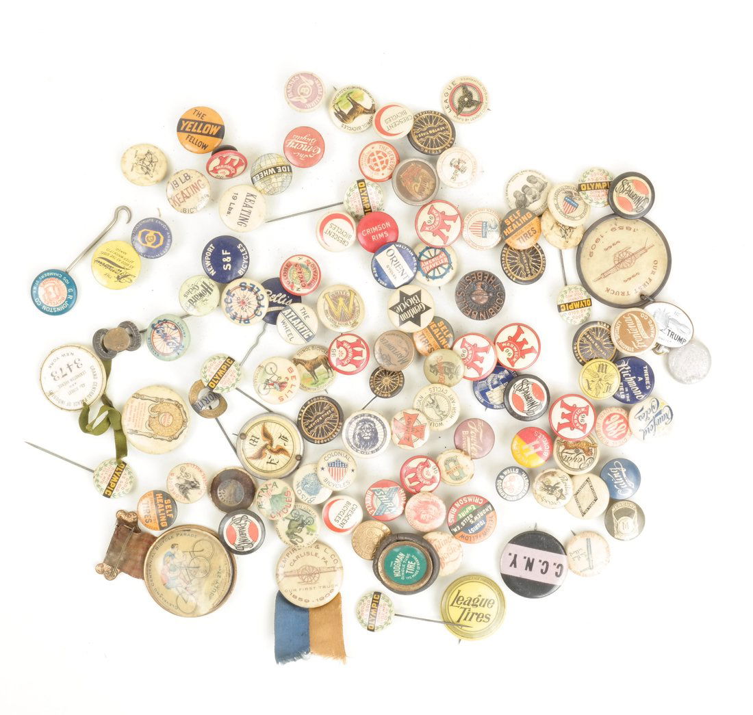 Antique Bicycle Advertising Buttons and Studs (1 of 6)