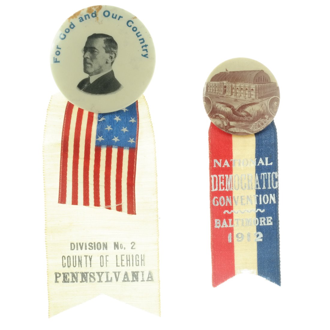 Two 1912 Democratic National Convention Badges (1 of 4)