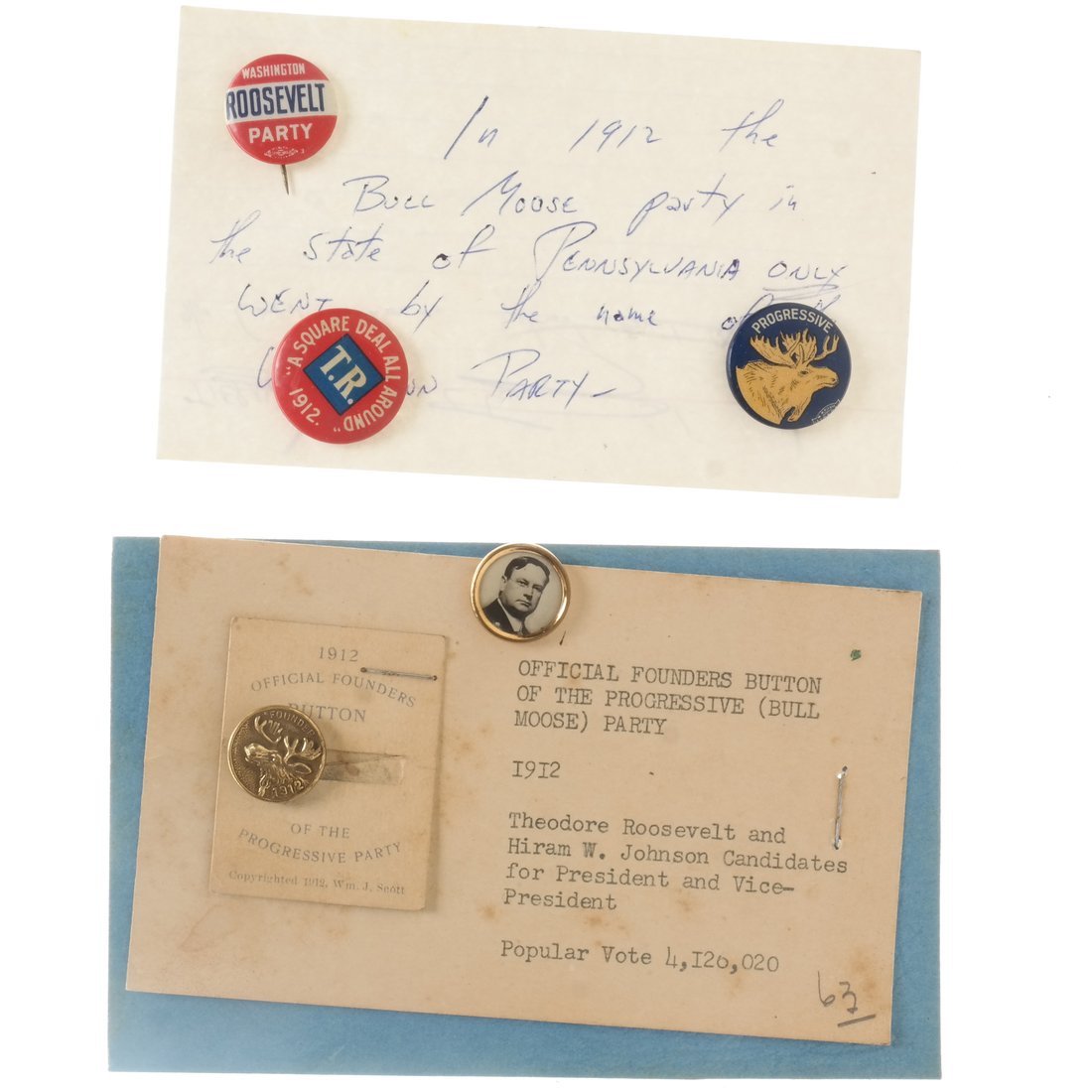 Progressive Party - 1912 Campaign Buttons (1 of 7)