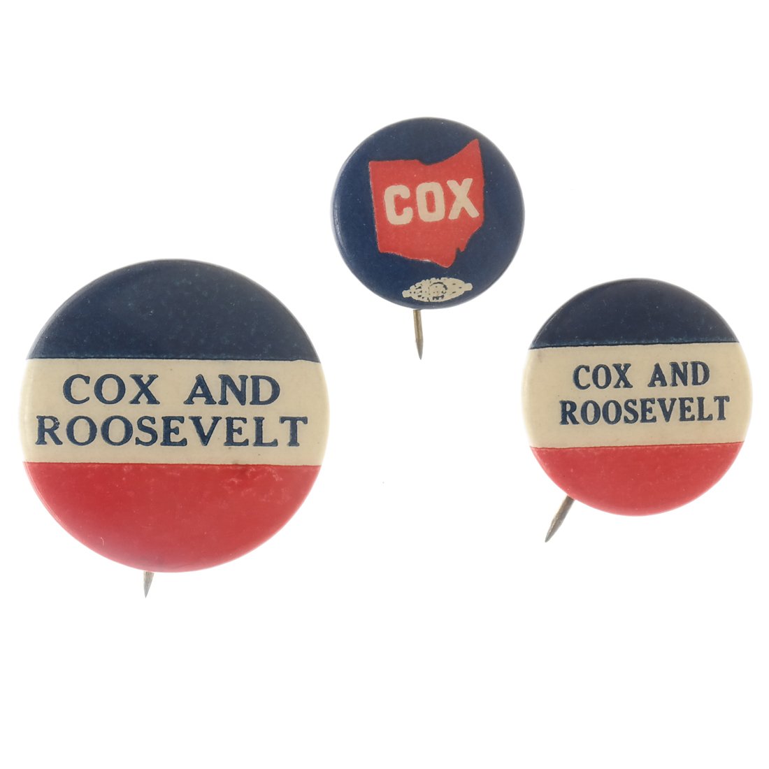 Cox & Roosevelt - Three 1920 Buttons (1 of 5)