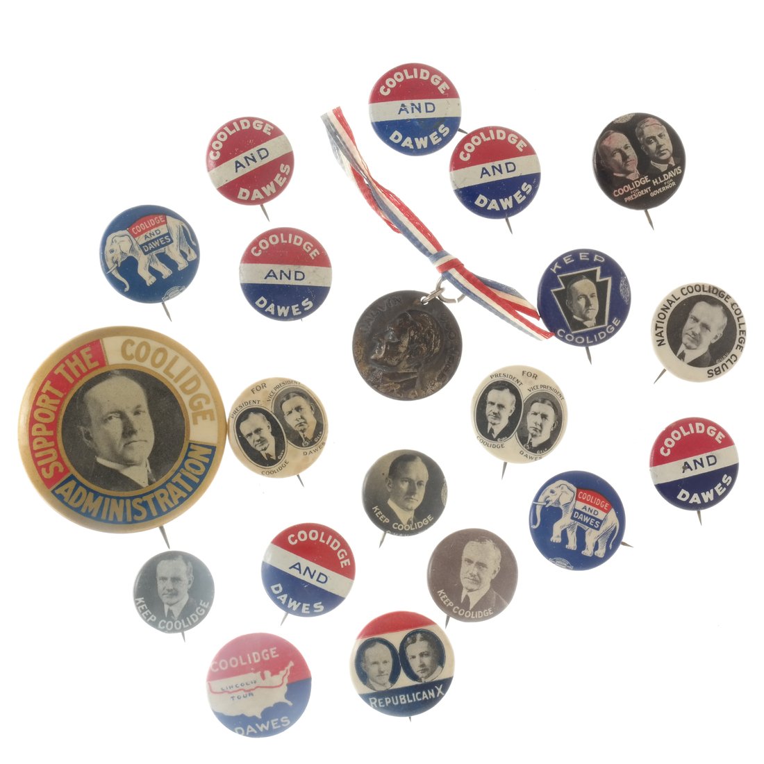 Calvin Coolidge Assorted Pin Backs Buttons and Other (1 of 5)