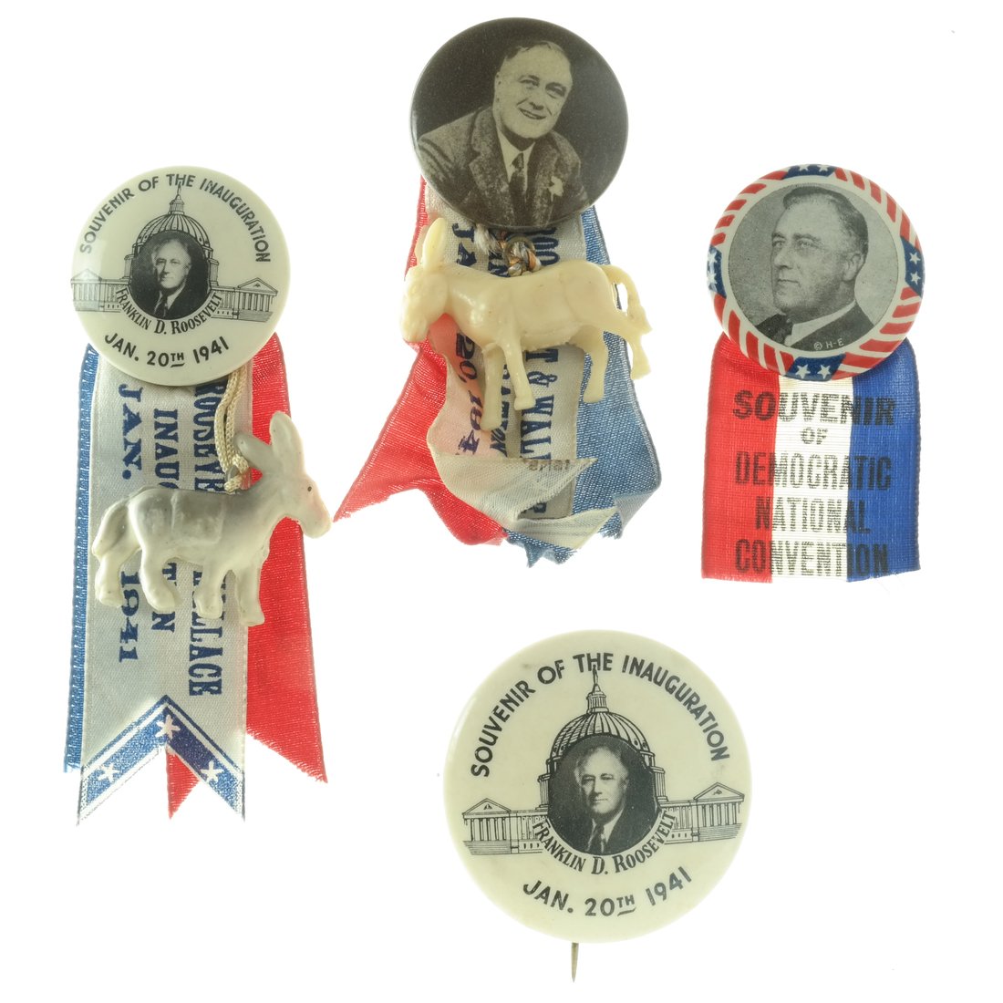 FDR - Four Inauguration and Convention Buttons (1 of 6)