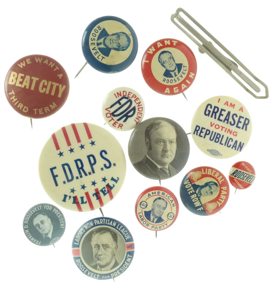 FDR - Fourteen Pinbacks & One Tie Bar (1 of 4)