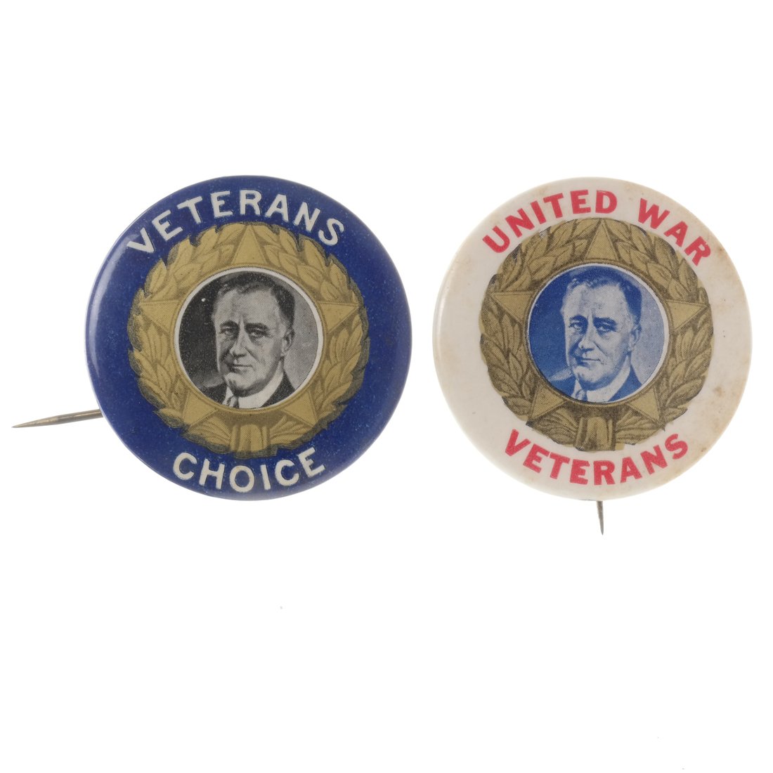 FDR - Two 1940 WWI Veterans' Buttons (1 of 4)