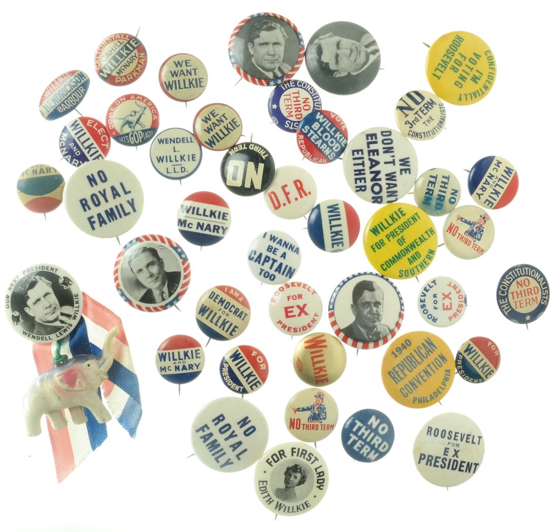 Wendell Willkie - Large Group of 1940 Pinbacks (1 of 5)