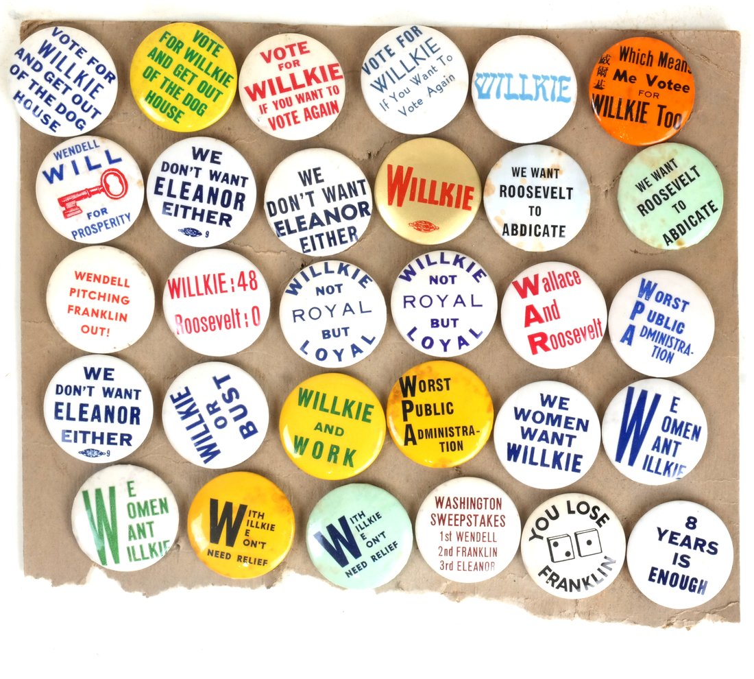 Wendell Willkie - 1940 Name, Slogan, and Anti-FDR (1 of 5)