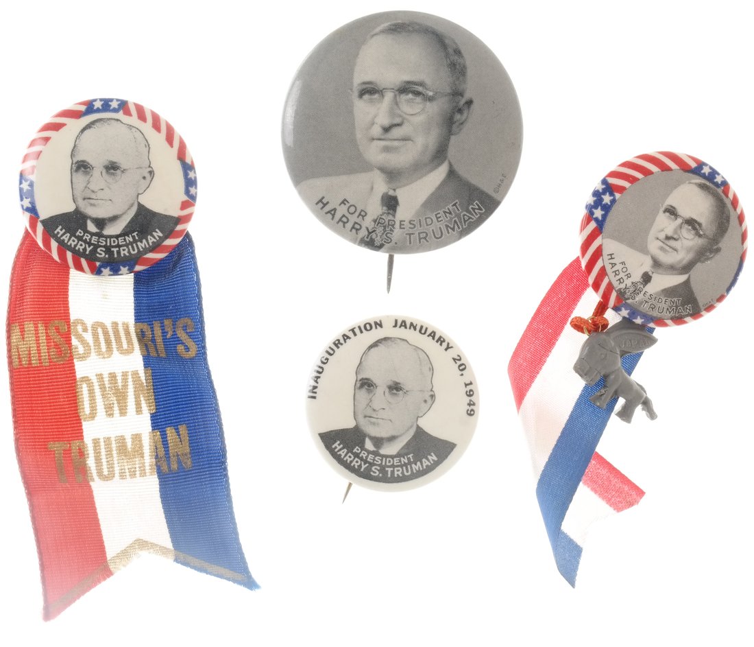 Harry Truman - Four 1948 & 1949 Portrait Celluloid (1 of 6)