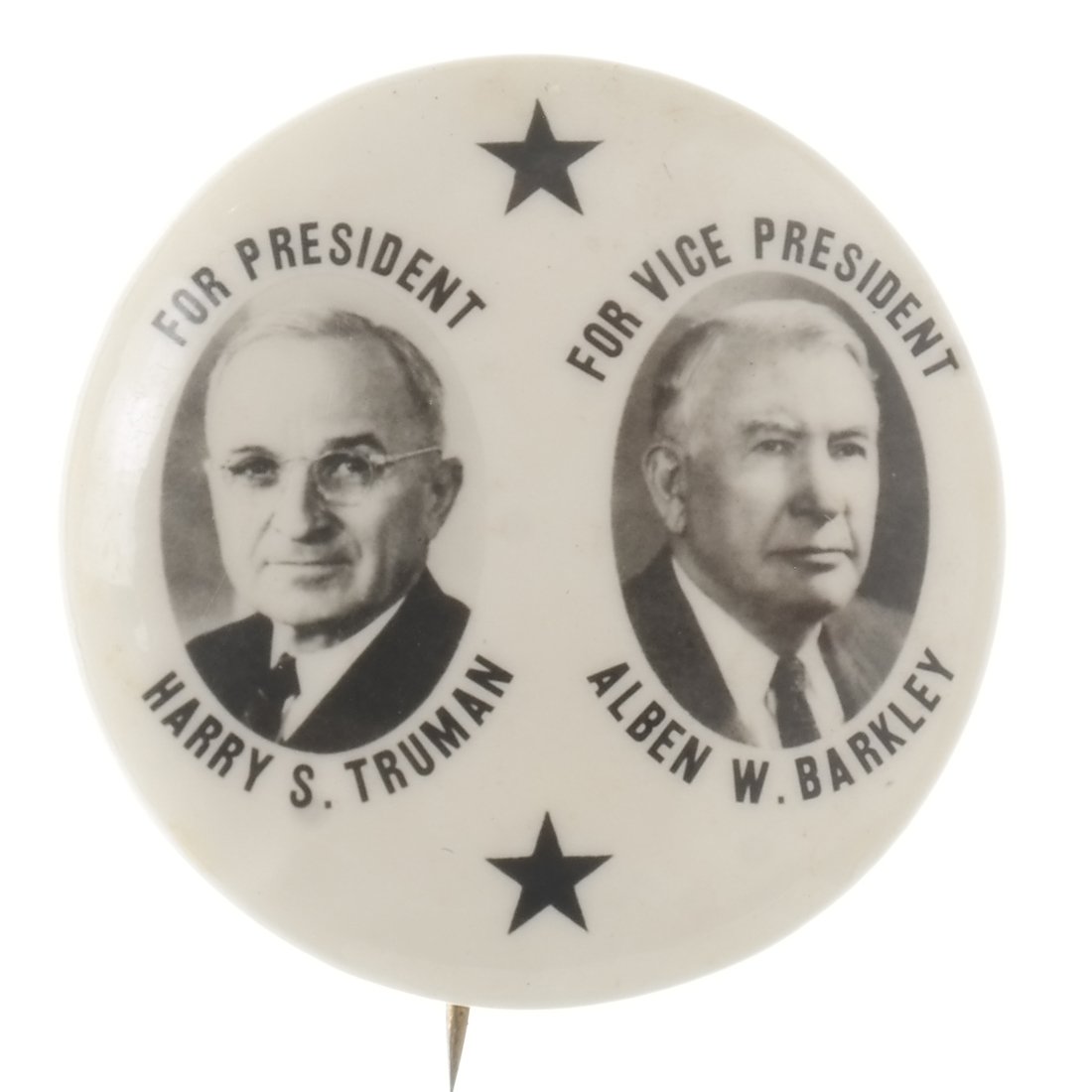 Truman & Barkley 'Black Star' Celluloid Button (1 of 2)