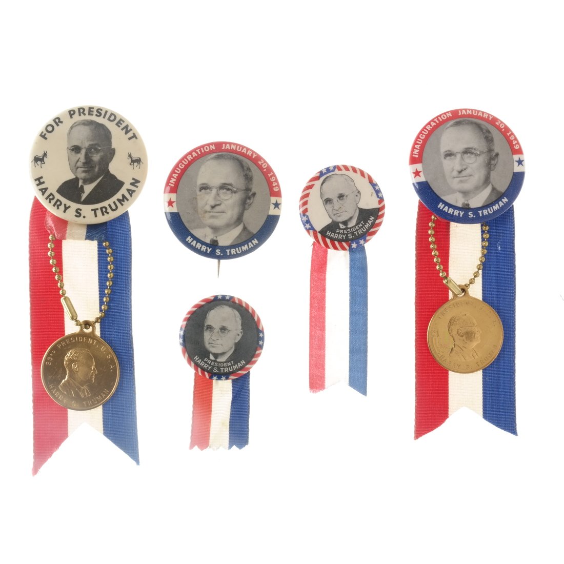 Harry S. Truman 1948 Inaugural Pinback Buttons (1 of 6)