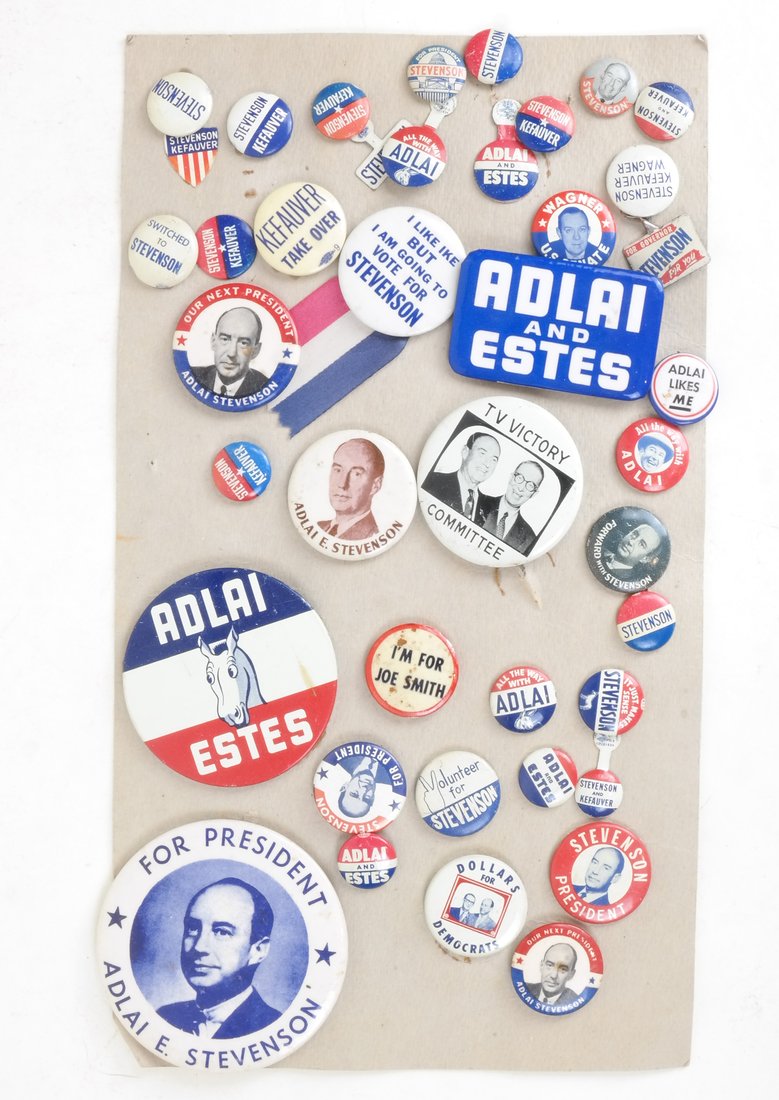 Adlai Stevenson & Estes Kefauver - 1952 & 1956 Pinbacks (1 of 7)