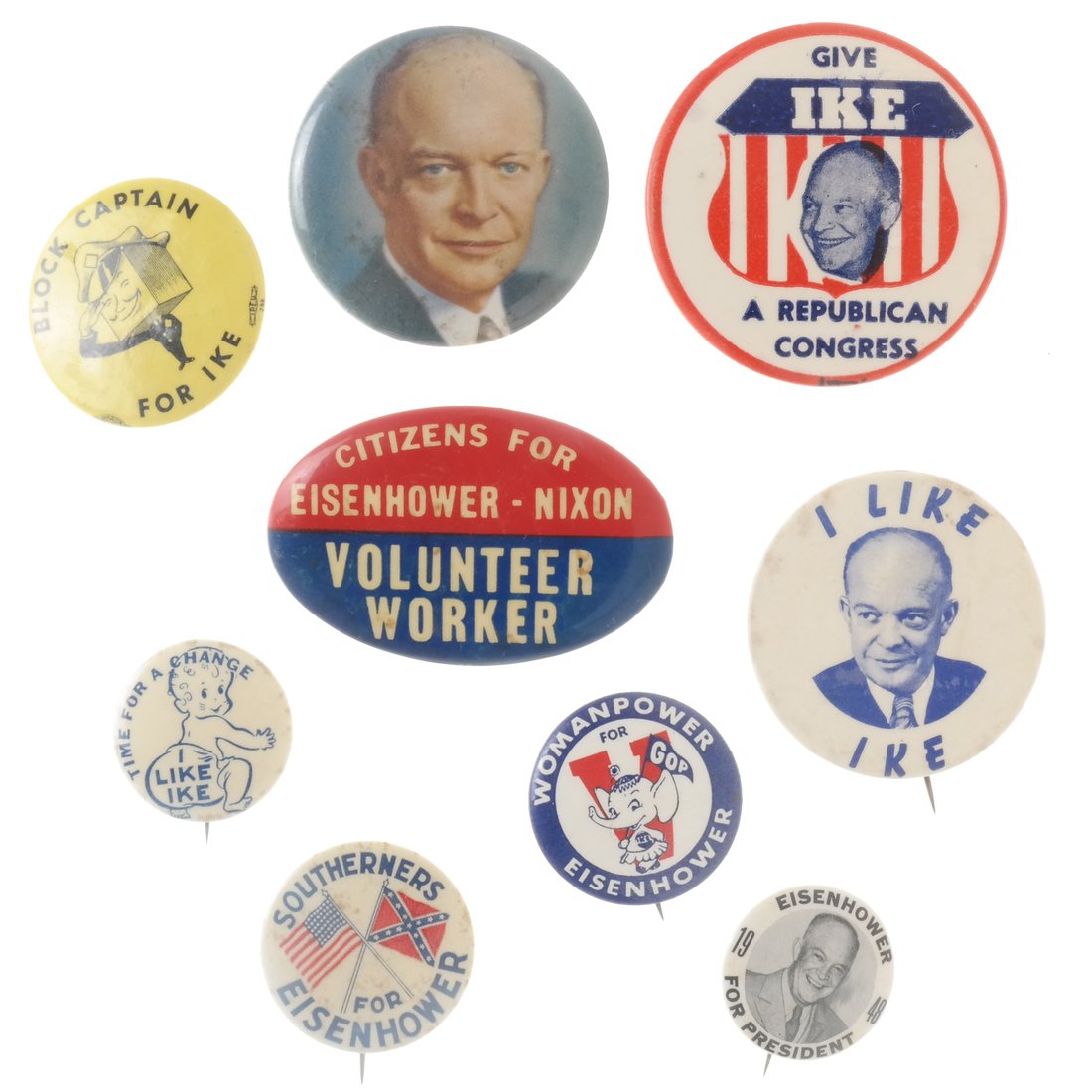 Dwight D. Eisenhower - 1948 & 1952 Buttons (1 of 5)