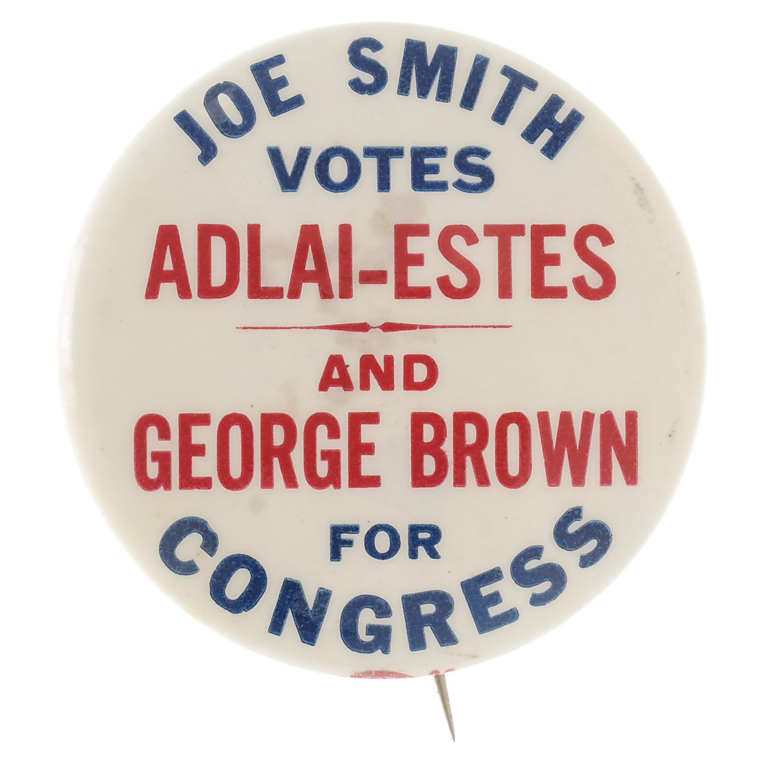 Stevenson & Kefauver 1956 "Joe Smith" Celluloid (1 of 2)