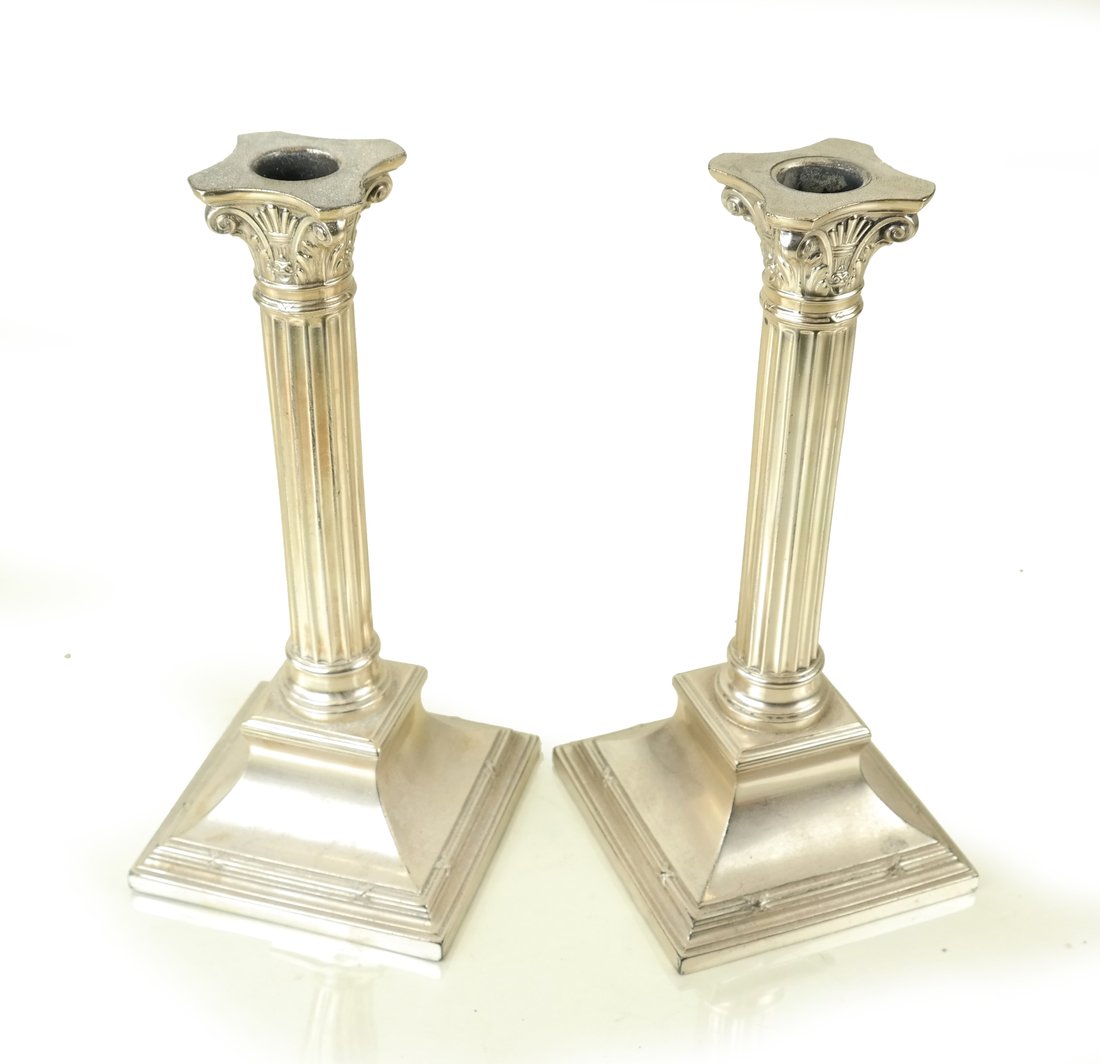 Pair German .800 Silver Candlesticks (1 of 5)