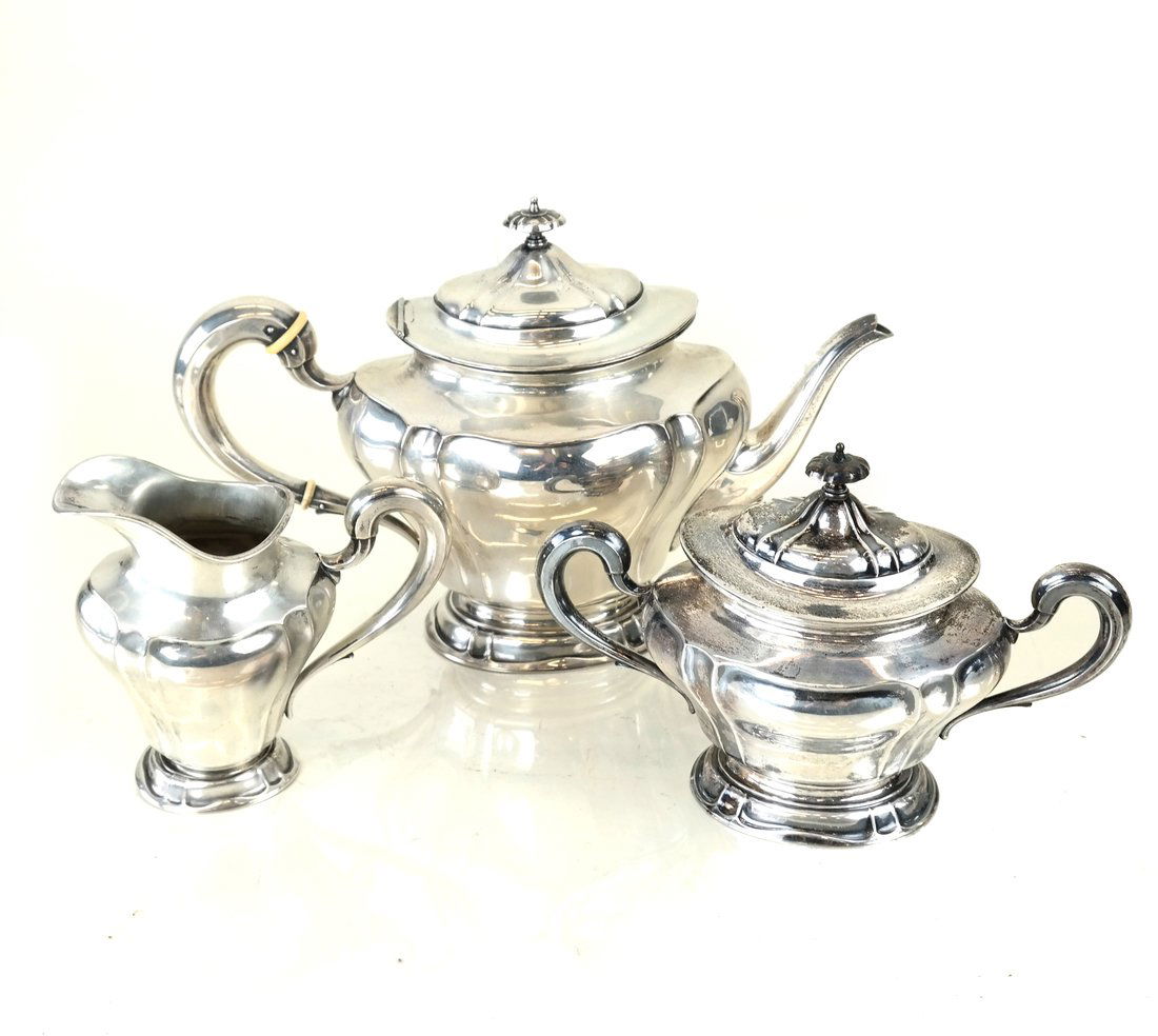American Sterling Three-Piece Tea Set (1 of 7)