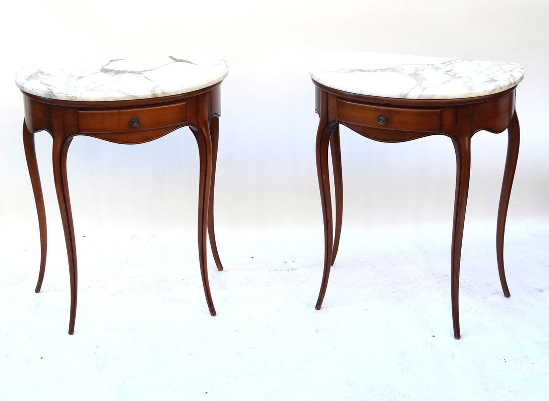 Pair Louis XV Provincial Style Tables (1 of 8)