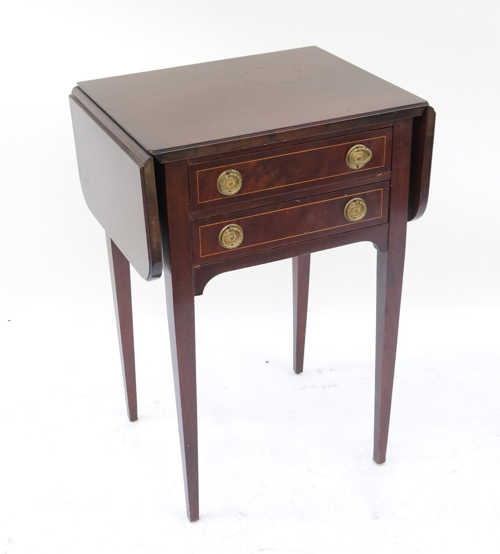 George III Style Mahogany Work Table (1 of 5)