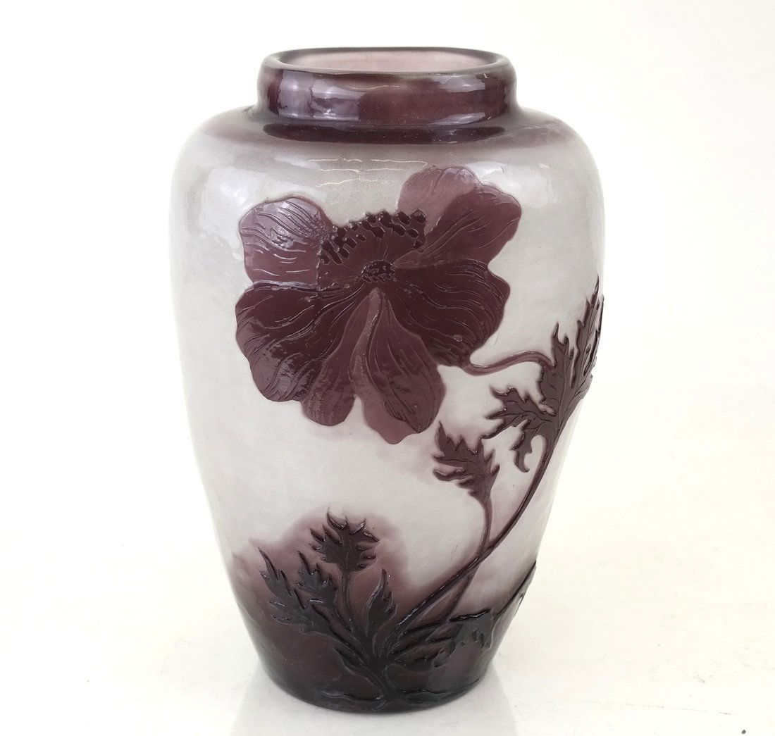French Fire-Polished Cameo Glass Vase (1 of 7)