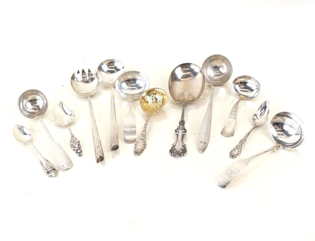 Twelve Various Silver Serving Utensils (1 of 8)