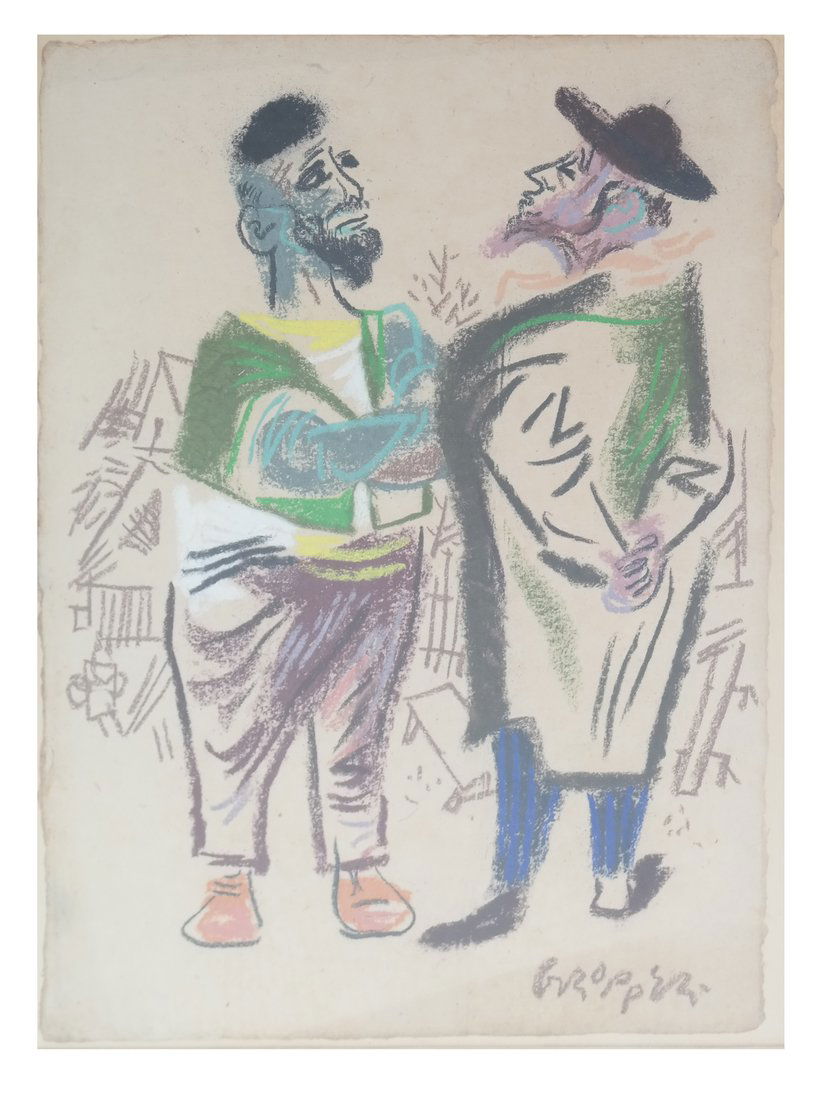 W. Gropper, Two Men - Crayon (1 of 6)