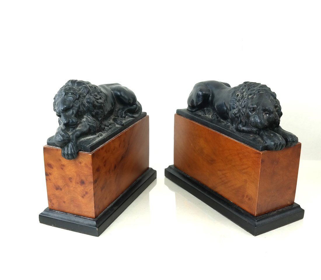 Pair of Recumbent Lion Bookends (1 of 5)