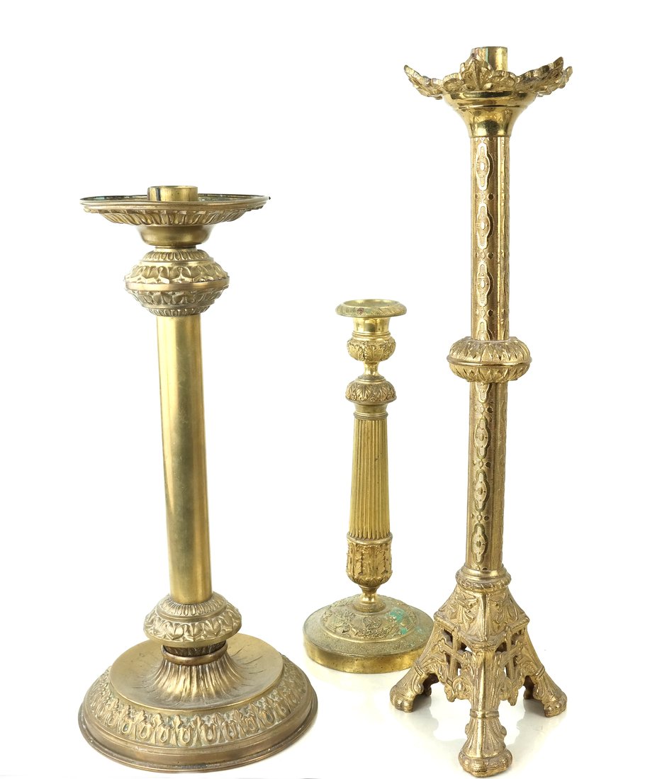 Three Brass Candlesticks (1 of 6)