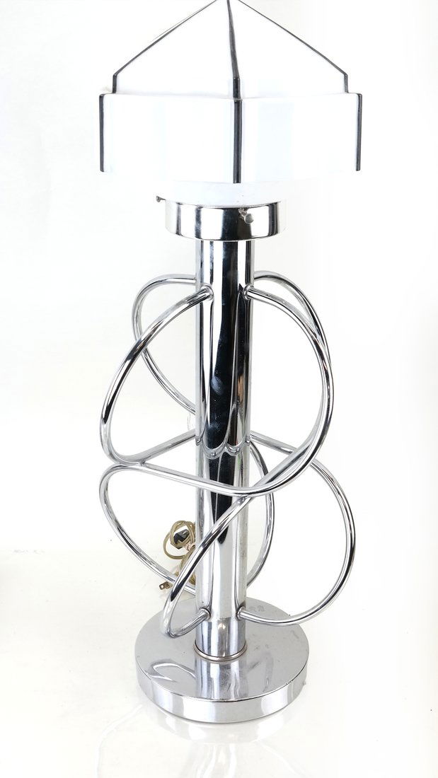 Modern Open-Work Chrome Lamp (1 of 5)