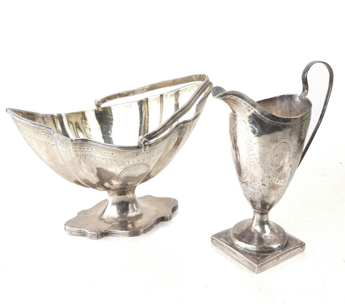 George III Silver Sugar Basket & Creamer (1 of 6)