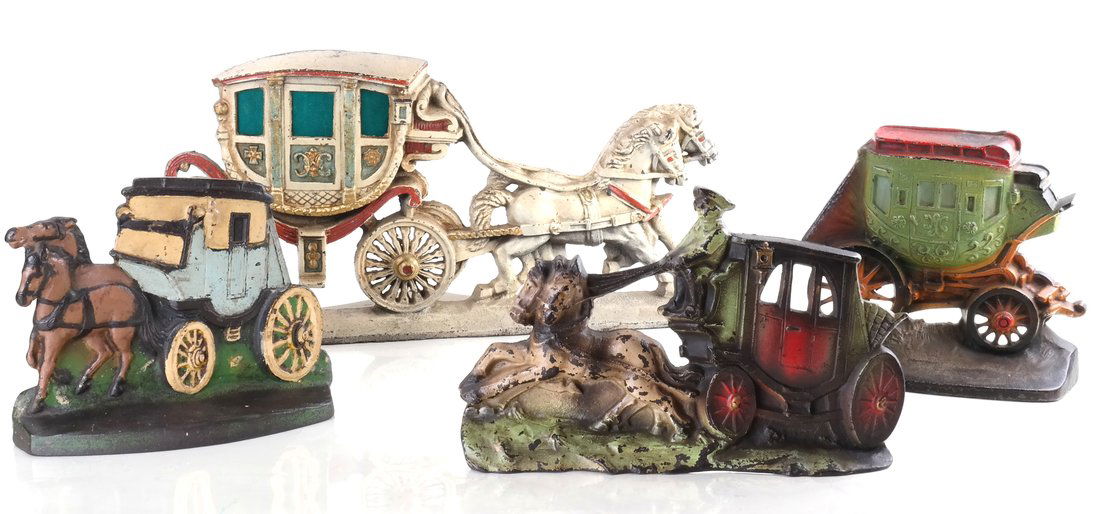 Four Painted Cast Iron Coaches (1 of 10)